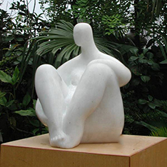 fat lady yoga white marble sculpture wholesale 